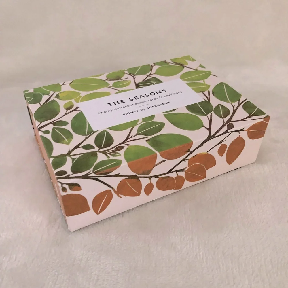 Cards & Sliding Box 20 cards & envelopes “The Seasons” Prints by Superfolk